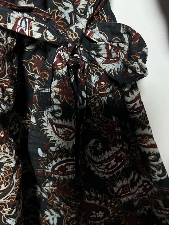 Cleobella Carolyn Ruffle Mini Dress Avolon Paisley Block Print Organic Cotton - Picture 11 of 15